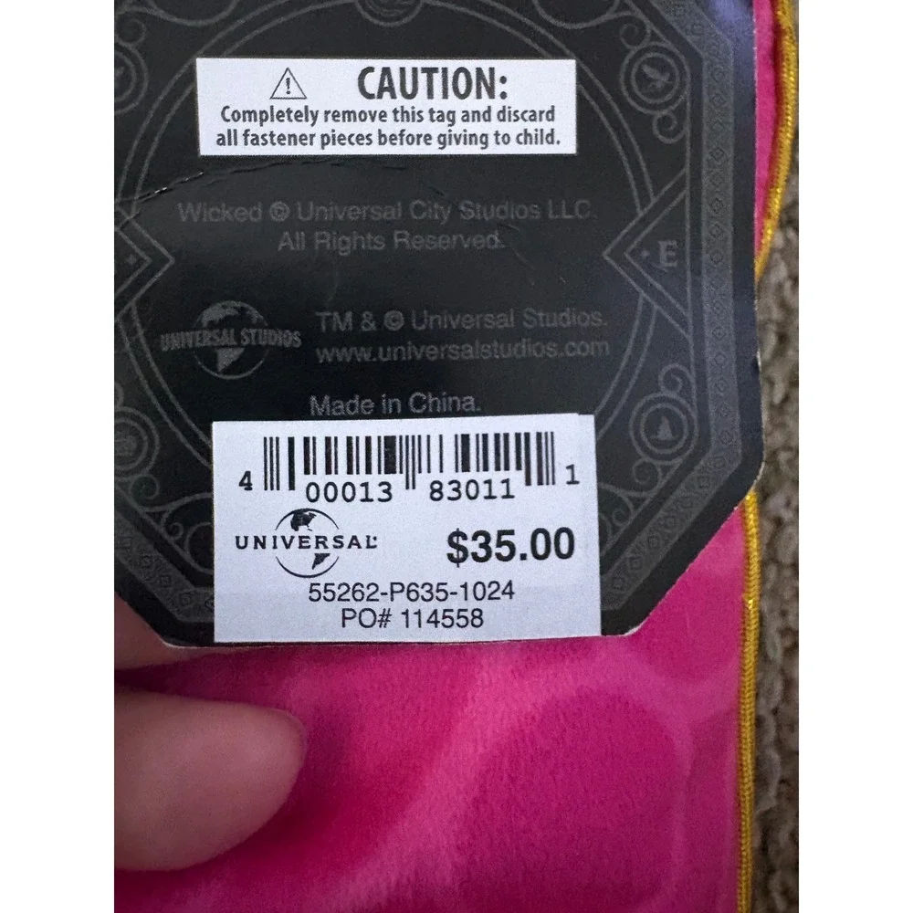 Universal Studios Wicked Movie Elphaba Glinda Pink Throw Pillow 24x16 55262-P635